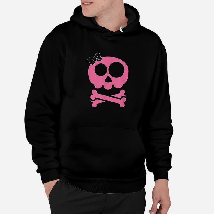 Pink Skull And Crossbones Girl Pirate Hoodie Thegiftio UK