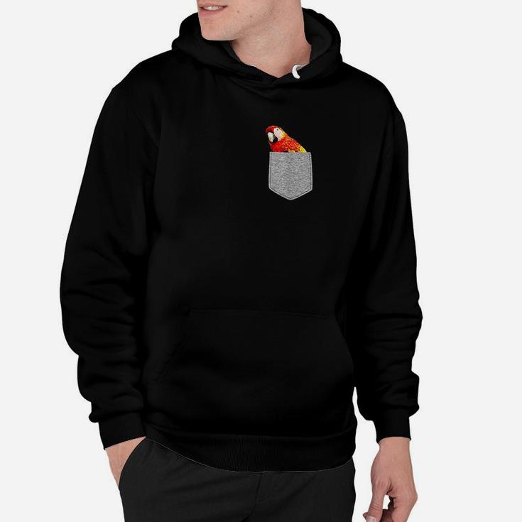 Pocket Red Macaw Parrot Funny Bird Cool Novelty Hoodie