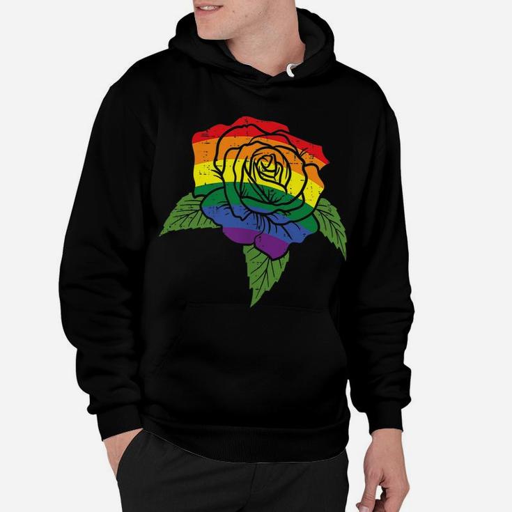 Pocket Rose Flower Lgbtq Rainbow Gay Pride Ally Men Women Hoodie