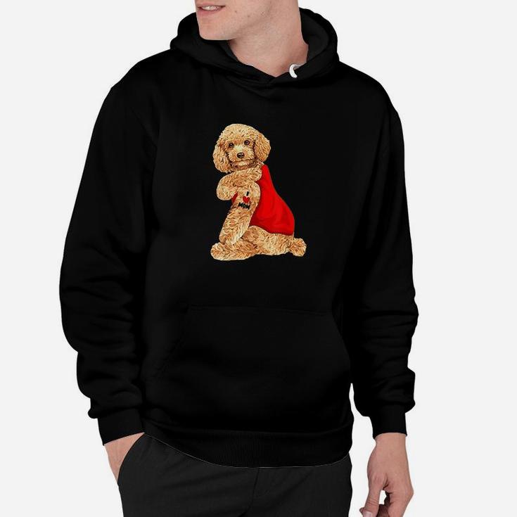 Poodle Dog I Love Mom Tattoo Lover Funny Gift Hoodie