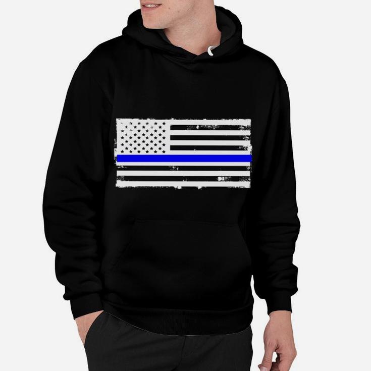 Proud State Trooper Mom Mother Thin Blue Line American Flag Hoodie