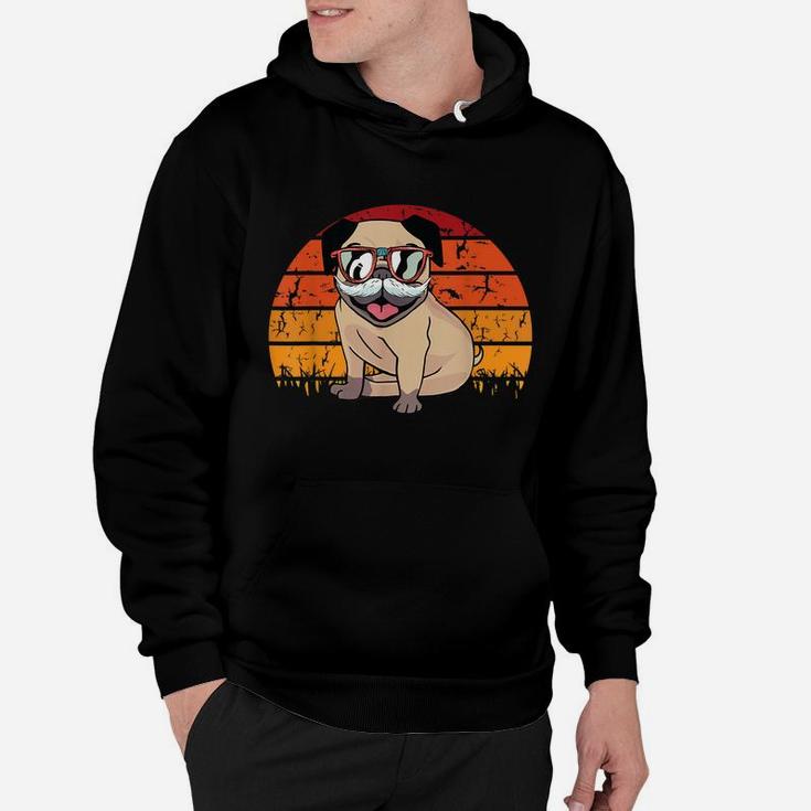 Pug Dad Fathers Day Retro Dog Puppy Doggie Pet Animal Lover Hoodie