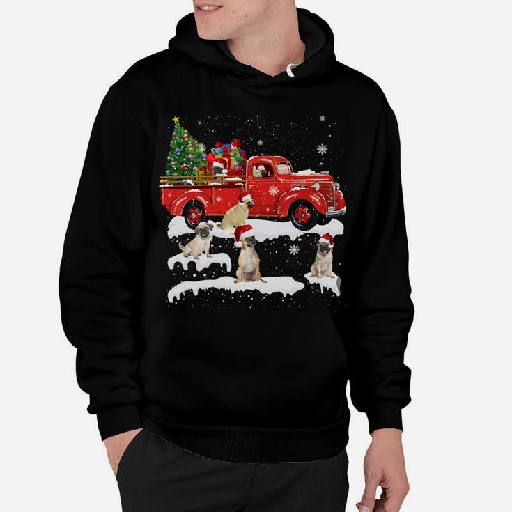 Pug Riding Red Truck Merry Christmas X-Mas Ugly Gift Hoodie
