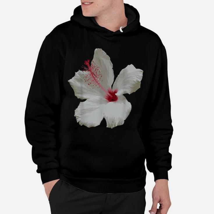 Pure White Hibiscus Tropical Flower Vector Hoodie