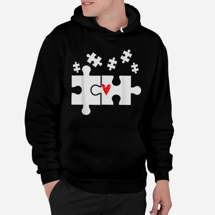 Puzzle Game Heart Love Valentines Day Heart Game Hoodie