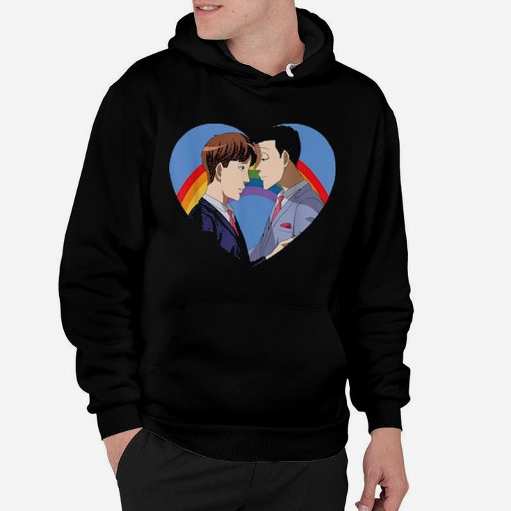 Rainbow Heart Lgbt Valentine's Day Matching Gay Couple Hoodie