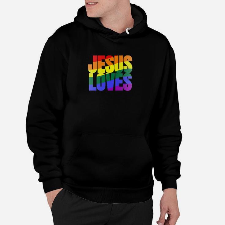 Rainbow Pride Gay Christian Lgbtq  Jesus Loves Hoodie