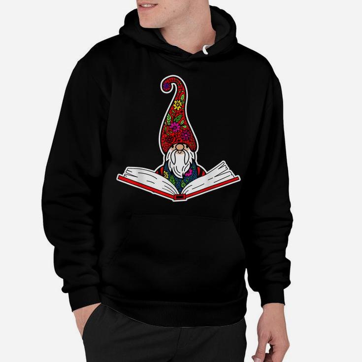 Reading Library Gnome Read Books Lover Reader Teacher Gift Hoodie