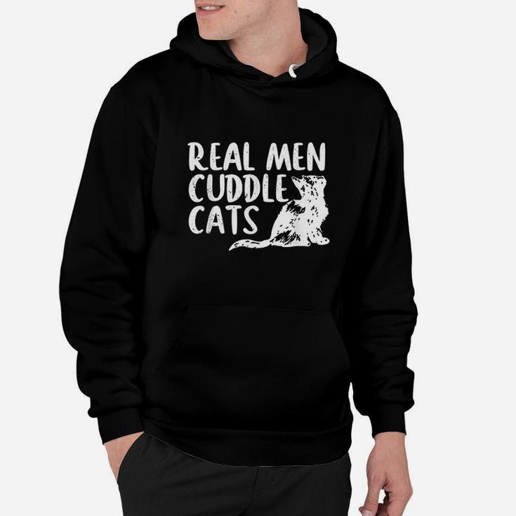 Real Men Cuddle Cats Funny Cat People Hoodie