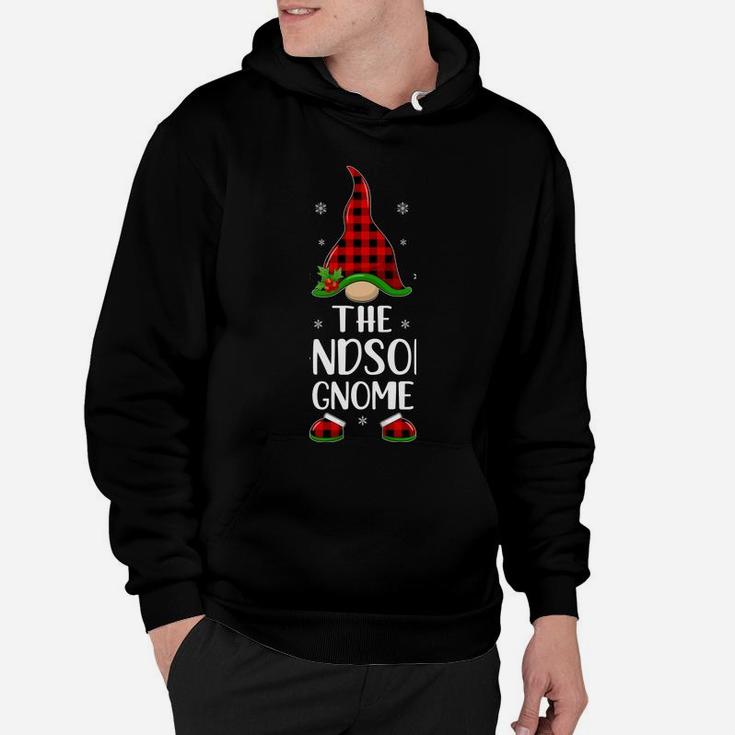 Red Buffalo Plaid Matching The Handsome Gnome Christmas Hoodie