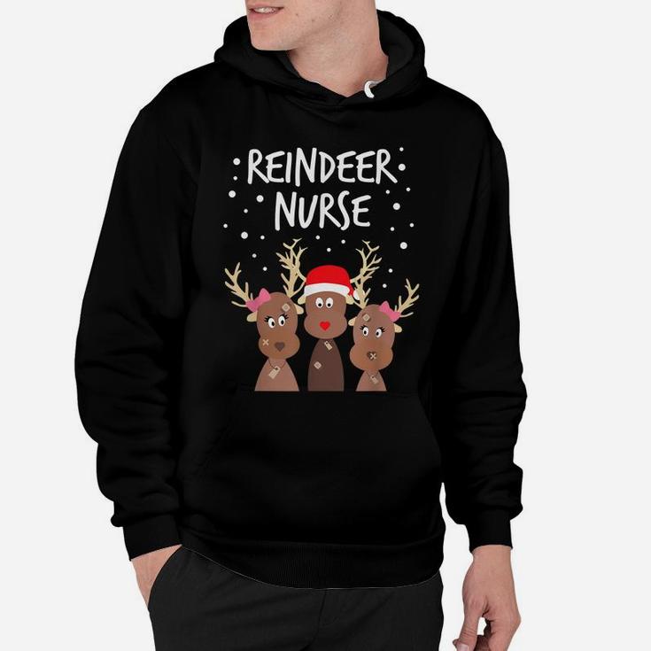 Reindeer Nurse Christmas Funny Nurses Xmas Gift Hoodie