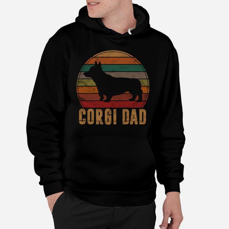 Retro Corgi Dad Gift Dog Owner Pet Welsh Corgi Father Hoodie