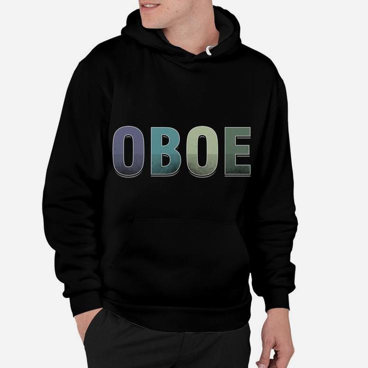 Retro Oboist Oboe Typographic Hoodie Musician Pullover Hoodie