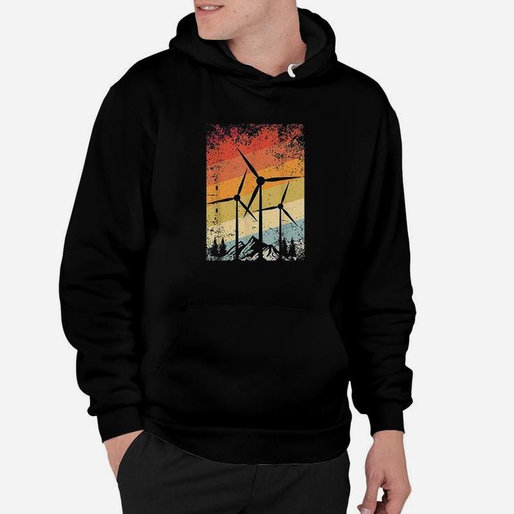 Retro Windmill Wind Energy Farm Turbine Environment Gift Hoodie