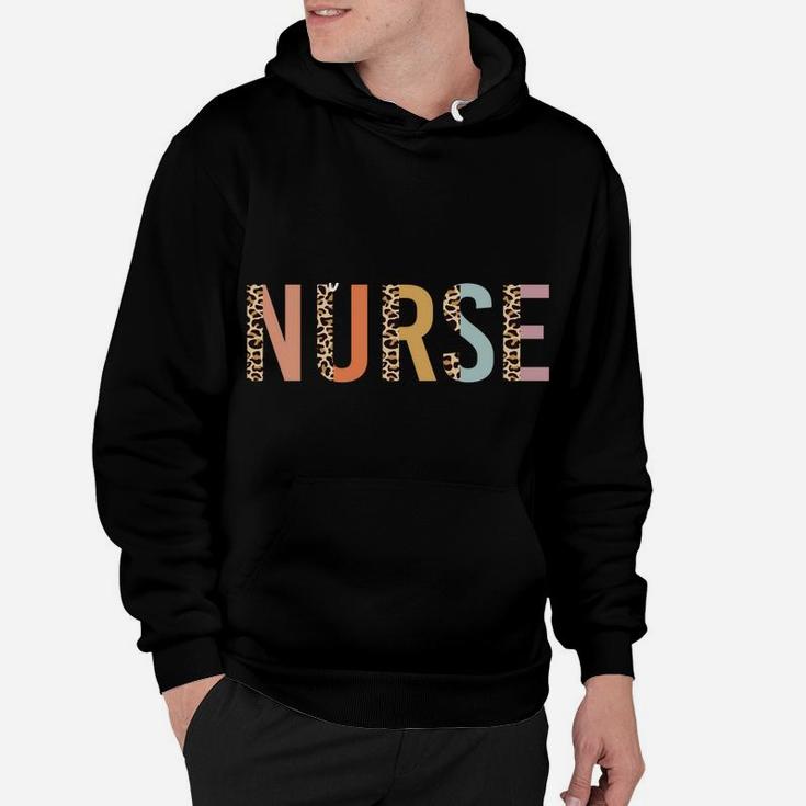 Rn Nurse Leopard Print Registered Nurse Nursing School Women Sweatshirt Hoodie