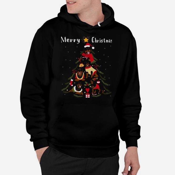 Rottweiler Christmas Tree Xmas Dog Lover Sweatshirt Hoodie