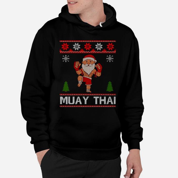 Santa Claus Muay Thai Training Christmas Ugly Sweatshirt Hoodie