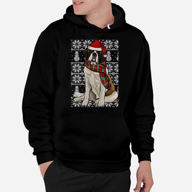 Santa Hat Xmas St Bernard Ugly Christmas Sweatshirt Hoodie