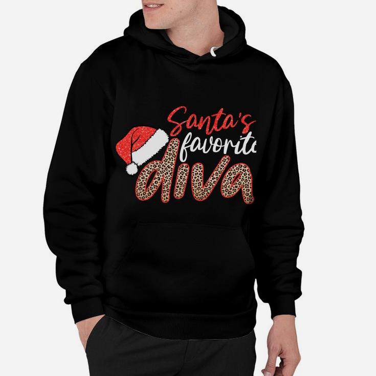 Santa's Favorite Diva Leopard Christmas Merry Xmas Gift Sweatshirt Hoodie