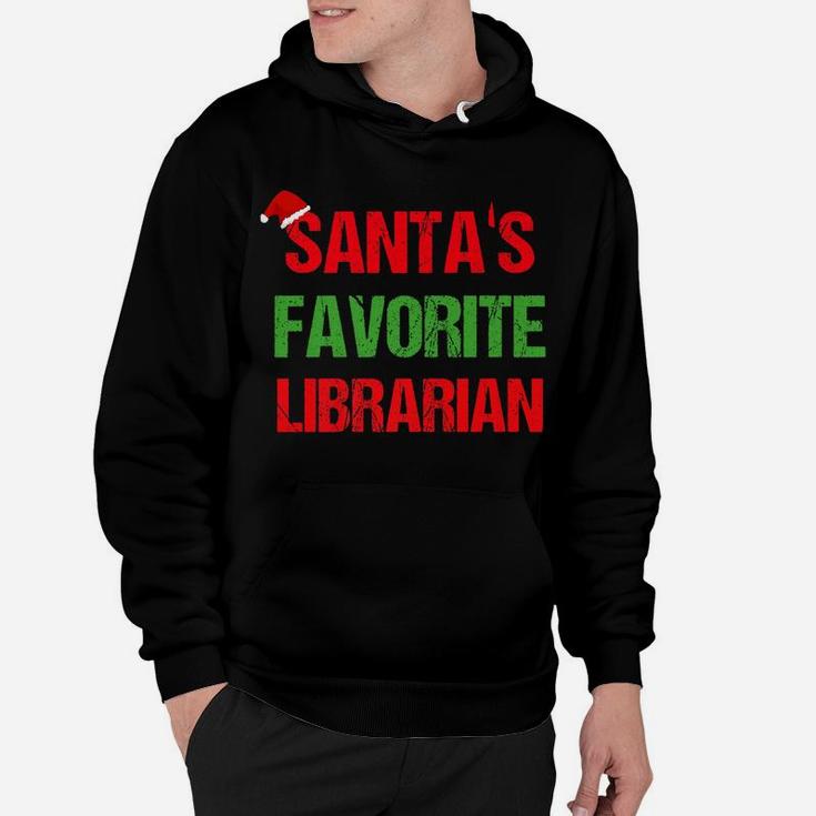 Santas Favorite Librarian Funny Ugly Christmas Shirt Hoodie
