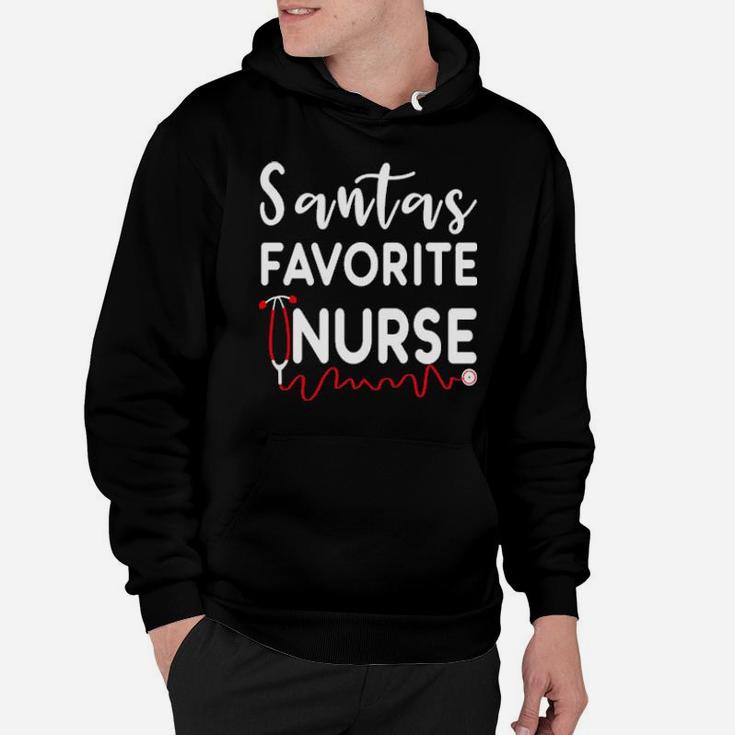 Santas Favorite Nurse Christma Santa Nurse Xmas Nursing Gift Hoodie