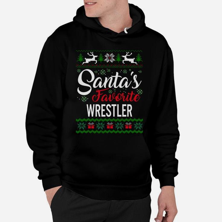 Santas Favorite Wrestler Christmas Ugly Family Sweatshirt Hoodie