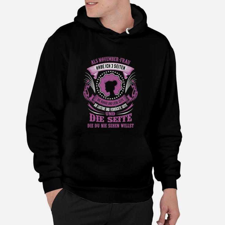 Schwarzes Hoodie mit Zahnrad-Flügel Print - Rechtsverdreher Spruch