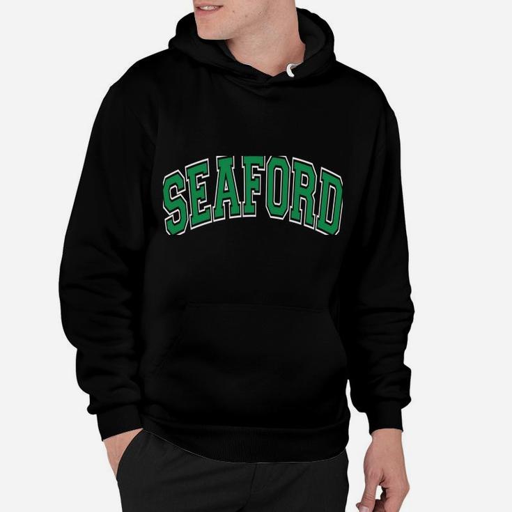 Seaford Ny Varsity Style Green Text Hoodie