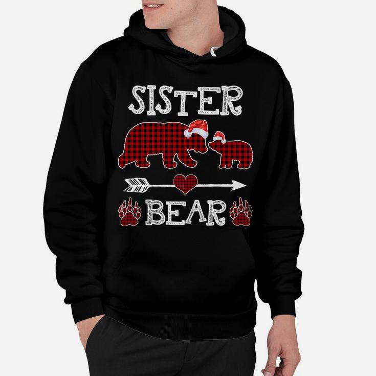 Sister Bear Christmas Pajama Red Plaid Buffalo Family Hoodie