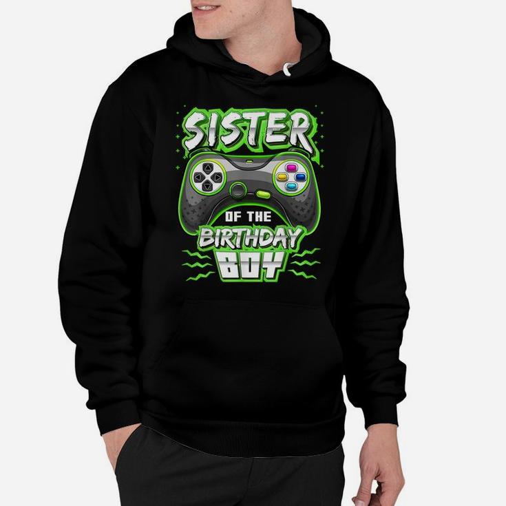 Sister Of The Birthday Boy Matching Video Gamer Party Hoodie
