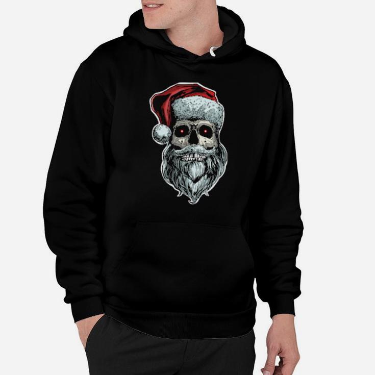 Skull Santa With Beard Skeleton Santa With Beard Hoodie