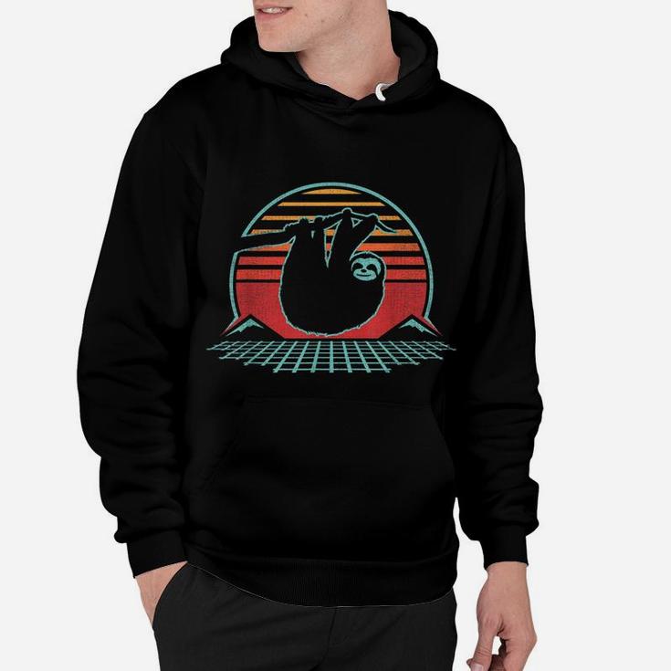 Sloth Retro Vintage 80S Style Zoologist Animal Lover Gift Hoodie