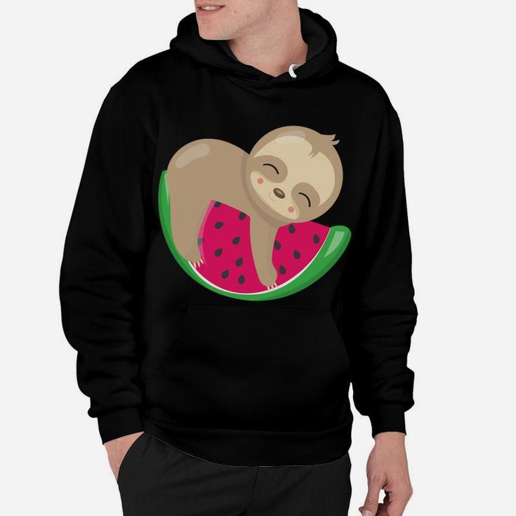 Sloth Watermelon Fruit Funny Animal Gift Hoodie