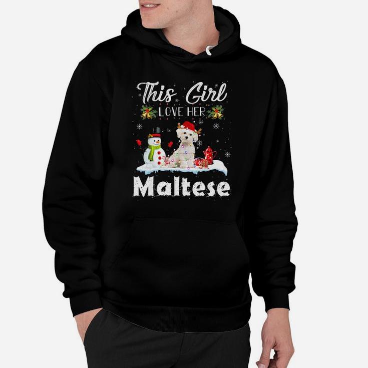 Snow   Xmas Gifts This Girl Love Her Maltese Reindeer Hoodie
