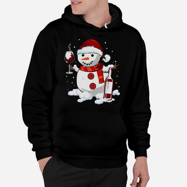Snowman Wine Christmas 2019 Gift - Drinking Xmas Wine Lovers Sweatshirt Hoodie