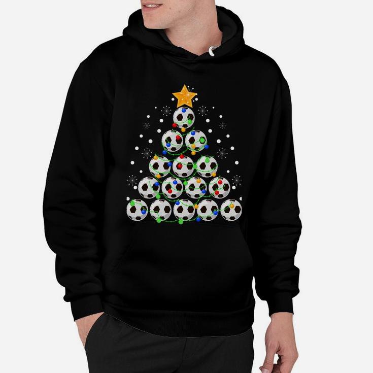 Soccer Balls Christmas Tree Funny Soccer Lovers Xmas Gift Sweatshirt Hoodie