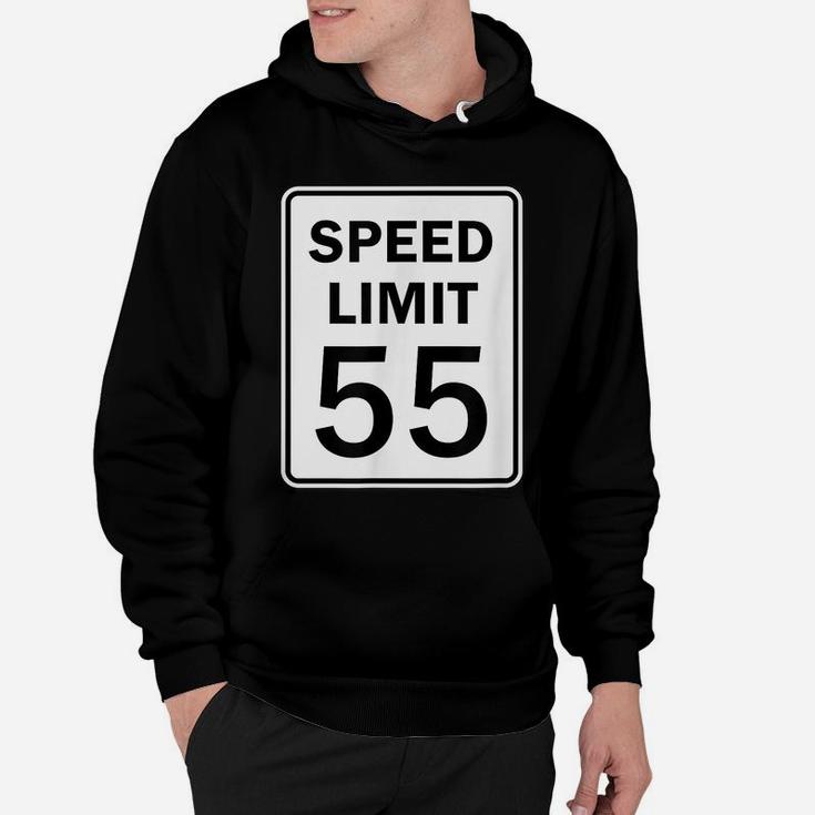 Speed Limit 55 Mph Road Sign Graphic Hoodie