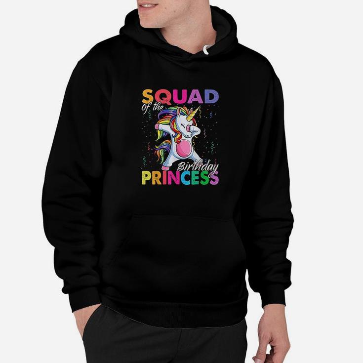 Squad Of The Birthday Princess Girl Dabbing Unicorn Theme Hoodie
