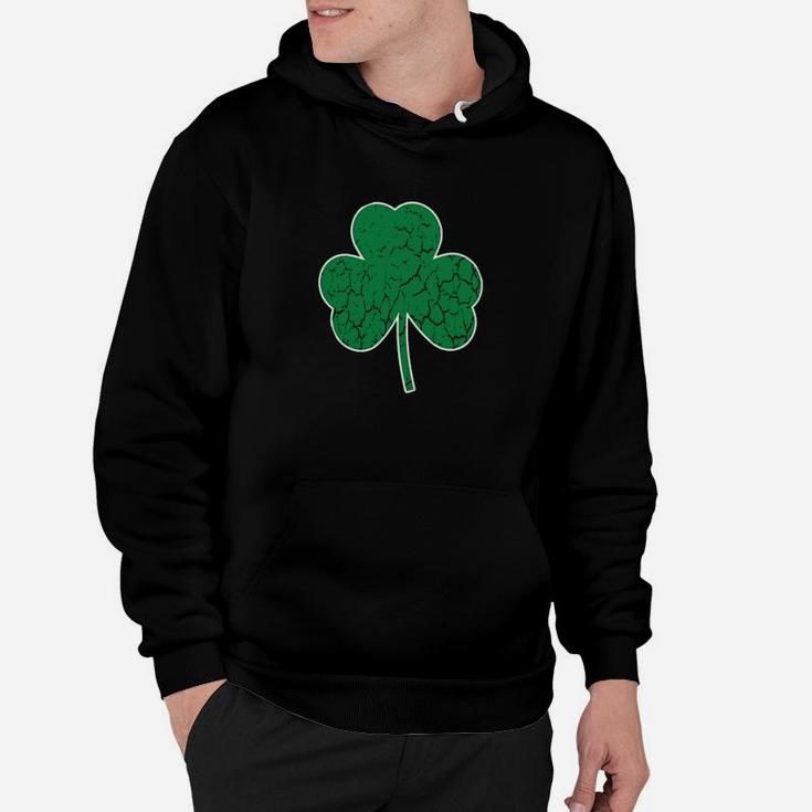 St Patricks Day Distress Irish Shamrock Lucky Leaf Clover Hoodie