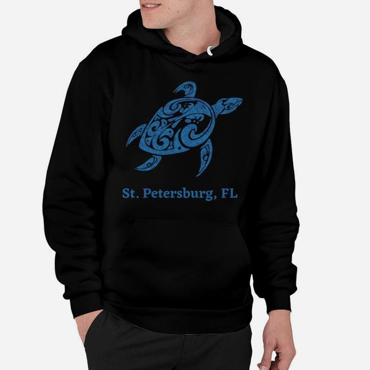 St Petersburg, Florida Blue Tribal Save The Sea Turtle Hoodie