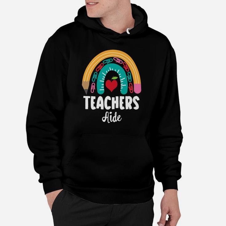 Teachers Aide, Funny Boho Rainbow For Teachers Hoodie