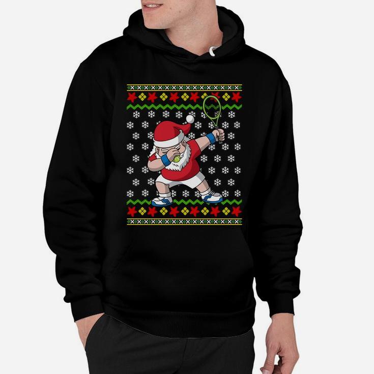 Tennis Santa Claus Ugly Christmas Sweater Pattern Hoodie