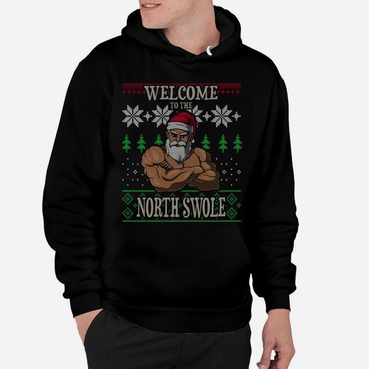 The North Swole Santa Claus Christmas Gym Pun Sweatshirt Hoodie