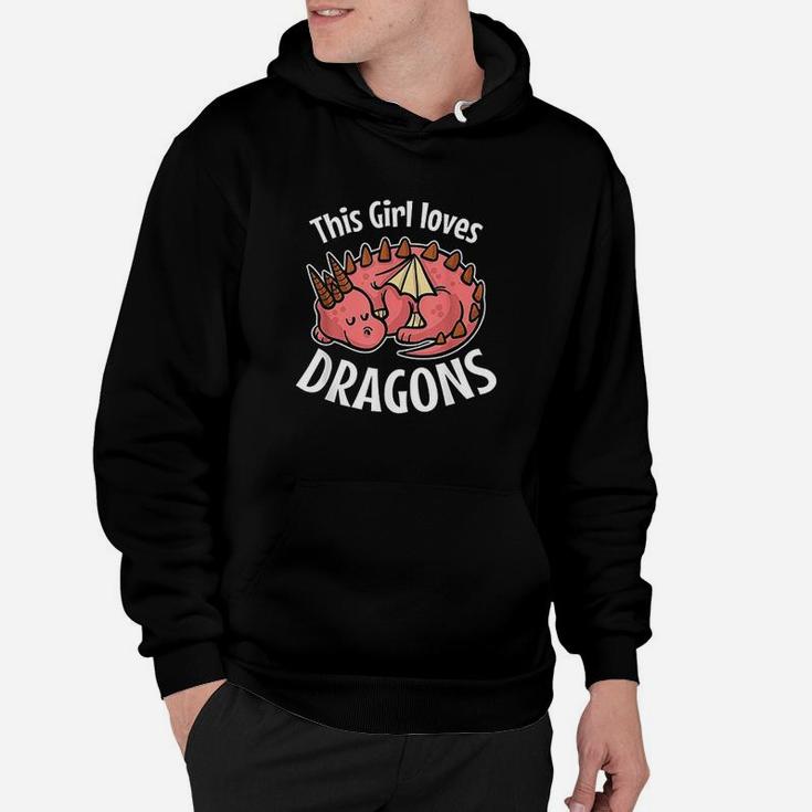 This Girl Loves Dragons Girls Dragon Pajamas Gift Hoodie