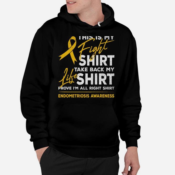 This Is My Fight Shirt Endometriosis Awareness Yellow Ribbon Hoodie
