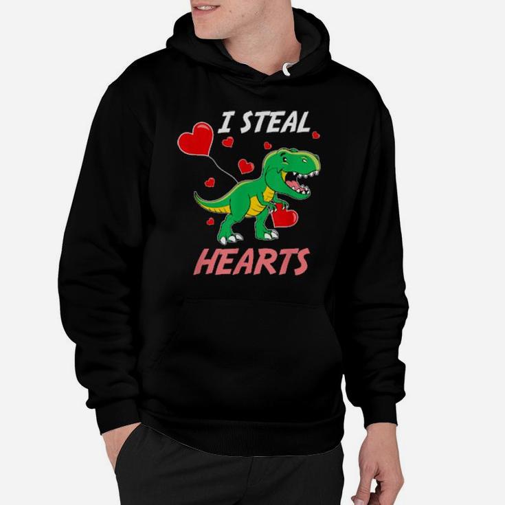 Trex I Steal Hearts Valentines Day Hoodie