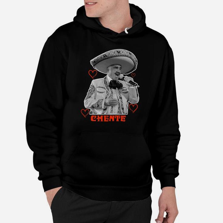 Tribute Chente Design With Red Heart Vicente Fernández Hoodie