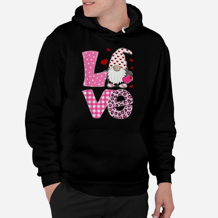 Tu Love Gnome Pink Leopard Plaid Costume Valentine Gifts Hoodie
