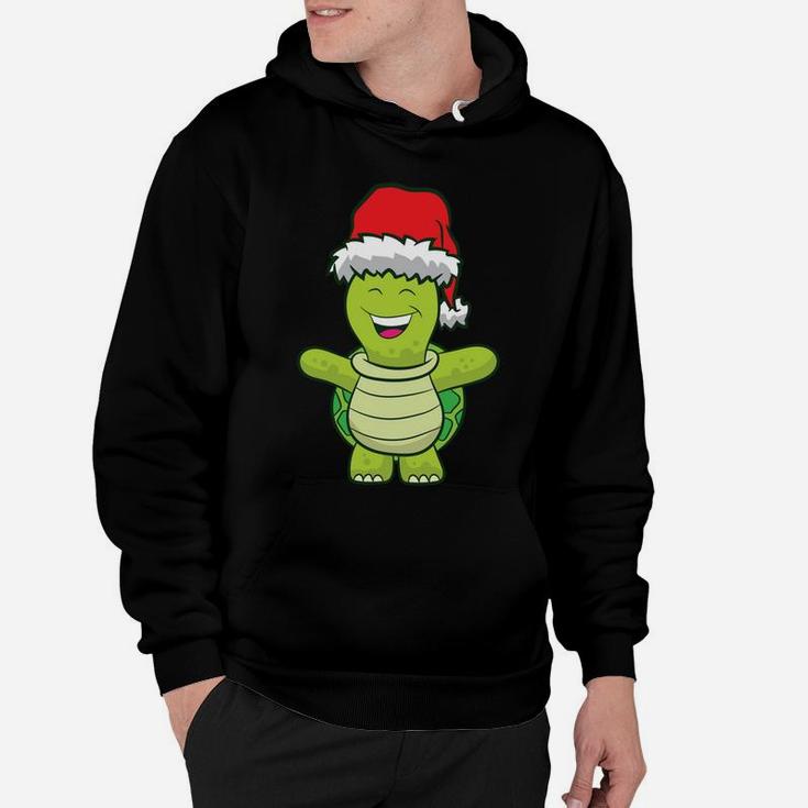Turtle With Santa Hat Cute Turtle Christmas Sweatshirt Hoodie