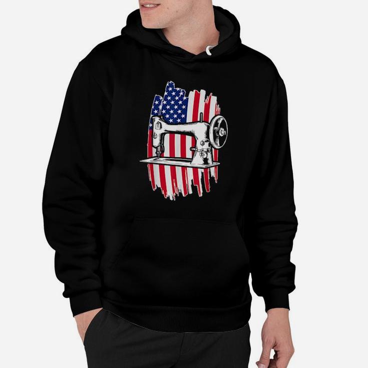 Usa Flag Tailor Sewer 4Th Of July Patriotic Sewing Hoodie